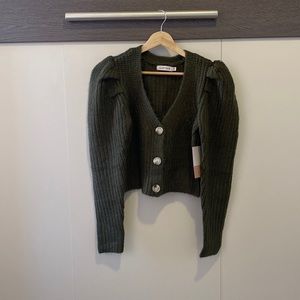 JustFab green crop sweater